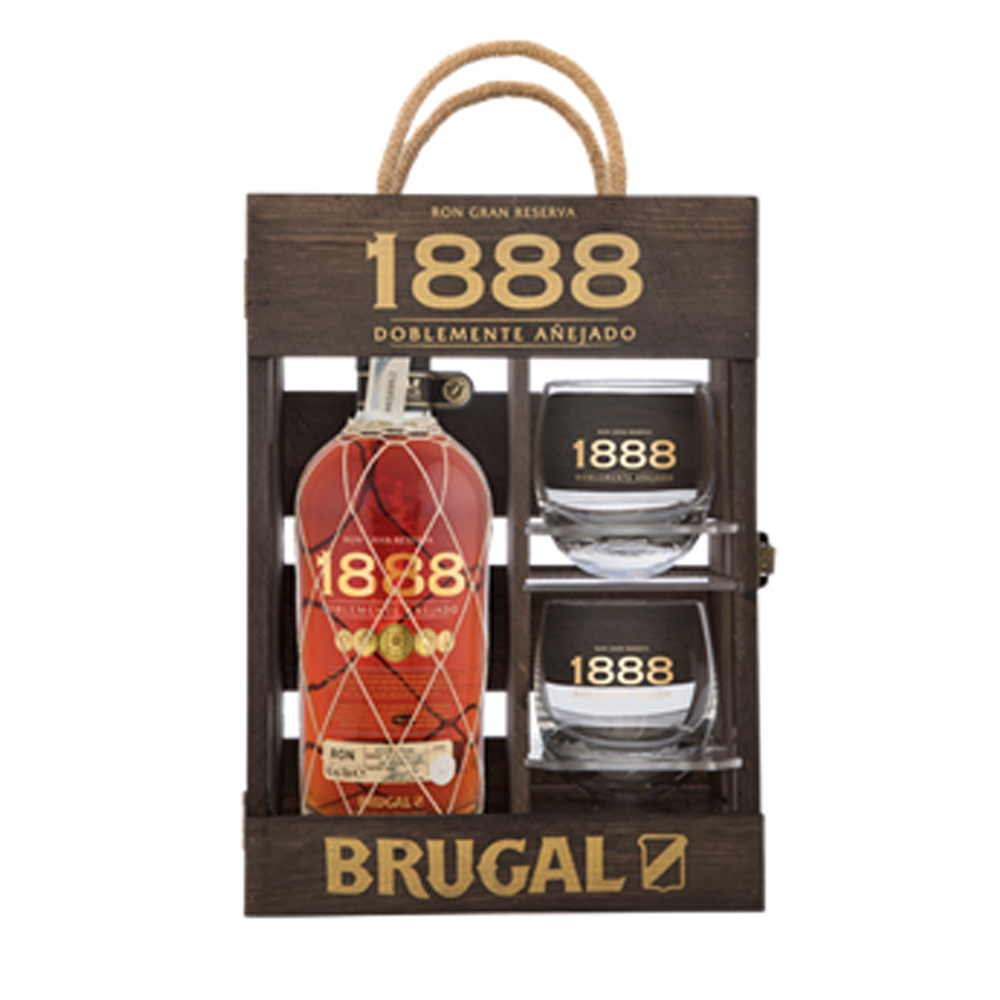 Ron Brugal 1888 Gran Reserva Familiar Estuche 2 Vasos