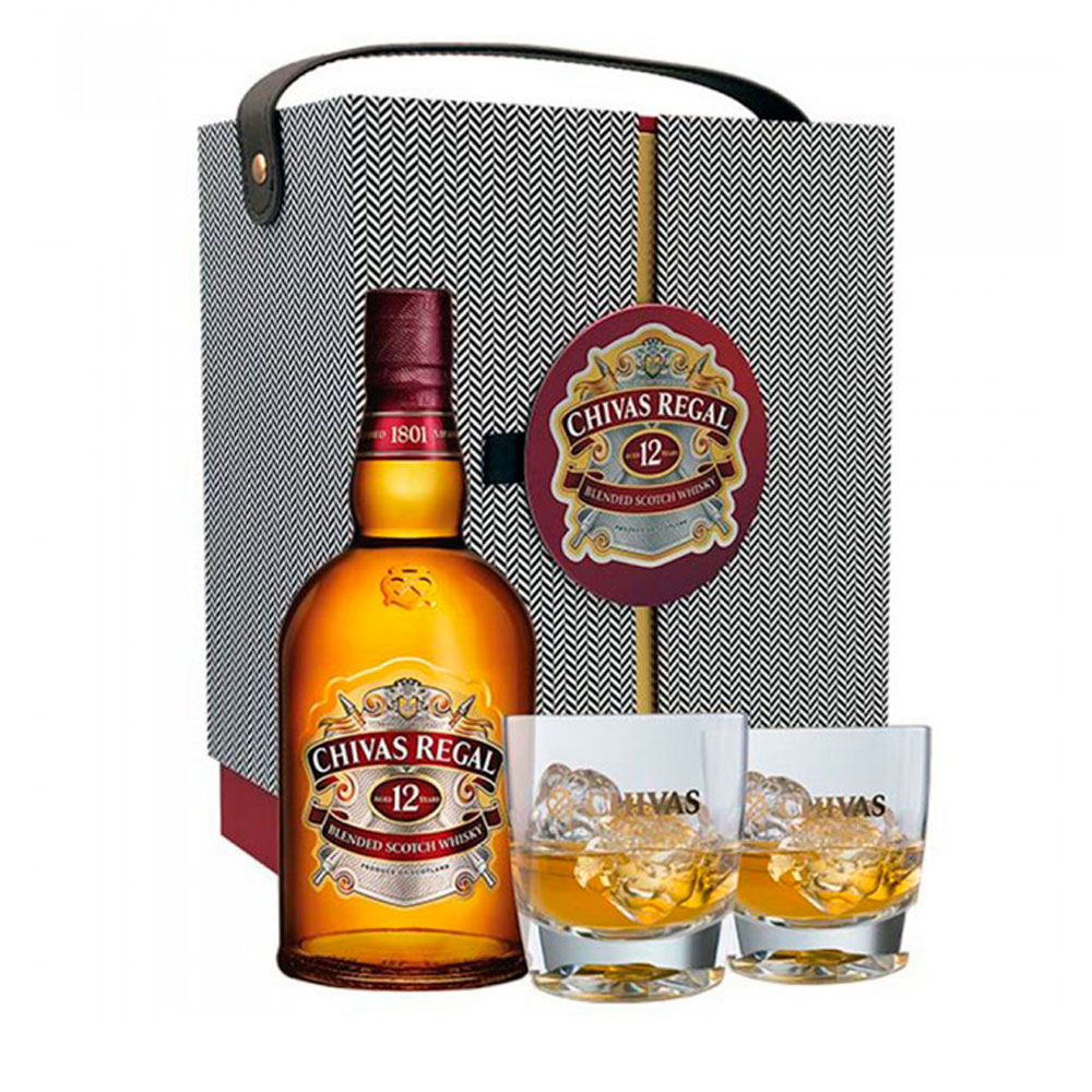 Whisky Chivas Regal 12 Años 2 Vasos