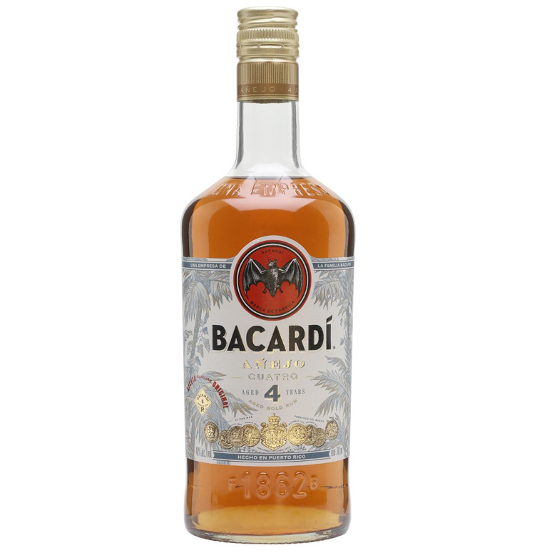 Ron Bacardi 4 Años 1 Litro | TopDrinks 